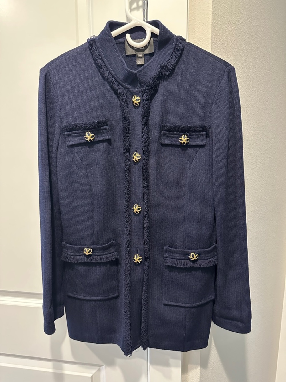 Vintage St. John Caviar Blazer Sweater Jacket